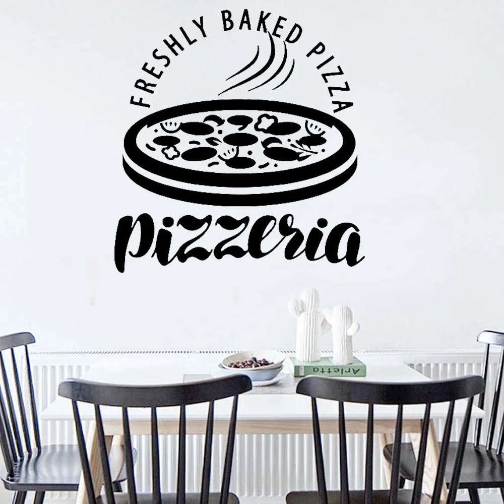 

Pizzeria Italian Food Pizza Restaurant Kitchen Decor Wall Stickers Vinyl Interior Homeware Wall Decals Removable Wallpaper M170
