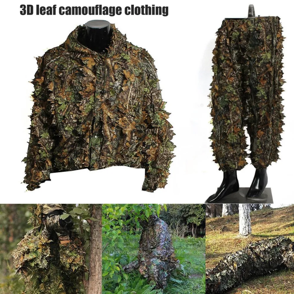 Охотничья одежда 3D бионический костюм Ghillie с кленовыми листьями мужская куртка