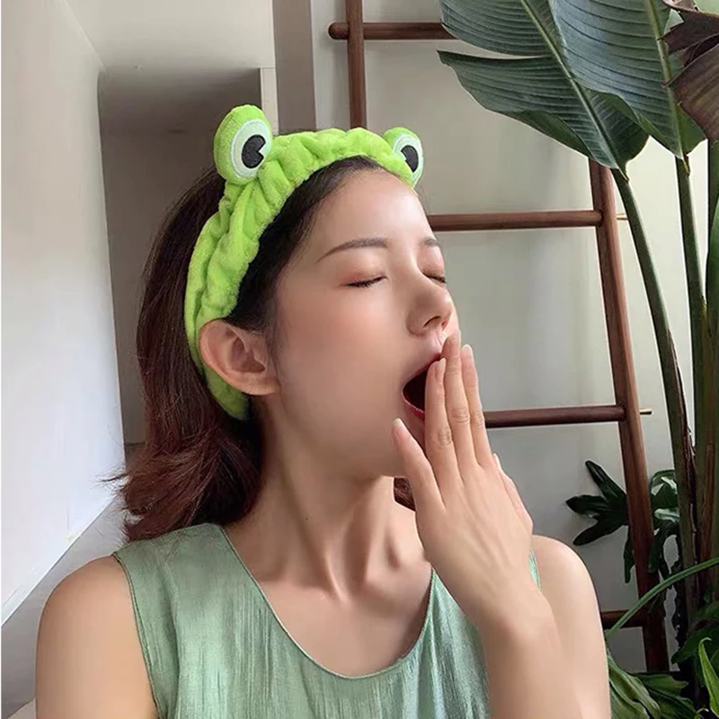 

Funny Frog Makeup Headband Wide-brimmed Elastic Hairbands Cute Girls Hair Bands Women Hair Accessories Girls Hairband