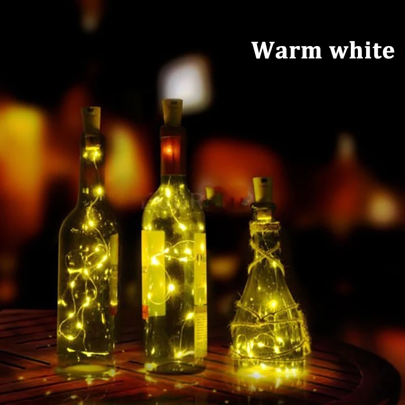 

Battery Power Cork Shaped LED Night Fairy Copper Wire String Lights Wine Bottle Light Lamp Wedding Christmas Party Decor