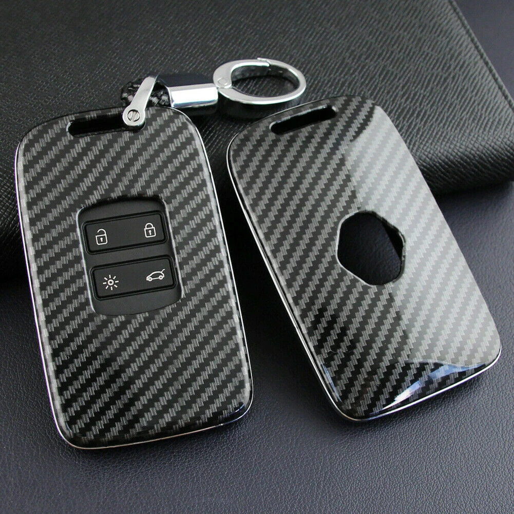 

Carbon Fiber Car Key Case Keychain Case For Renault Kadjar Megane Koleos Key Shell Keychain
