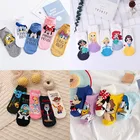 Носки-невидимки женские, хлопковые, с изображением Микки Мауса, 5 пар, Размеры 35-41, лето 2021