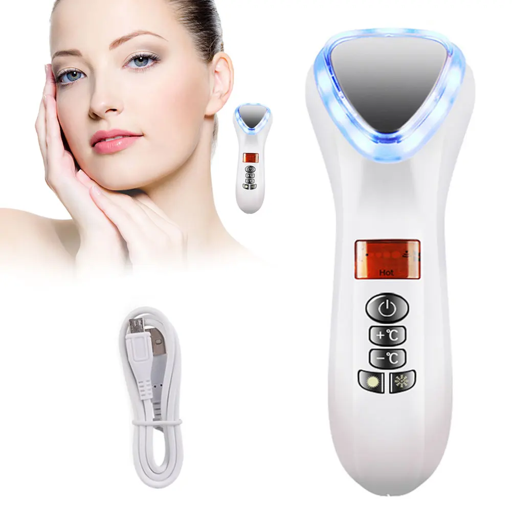 

Face Massager Skin Lifting Vibration Massager Hot Cold Face Skin Care Face Anti-wrinkle Machine for Anti-aging Shrink Pores
