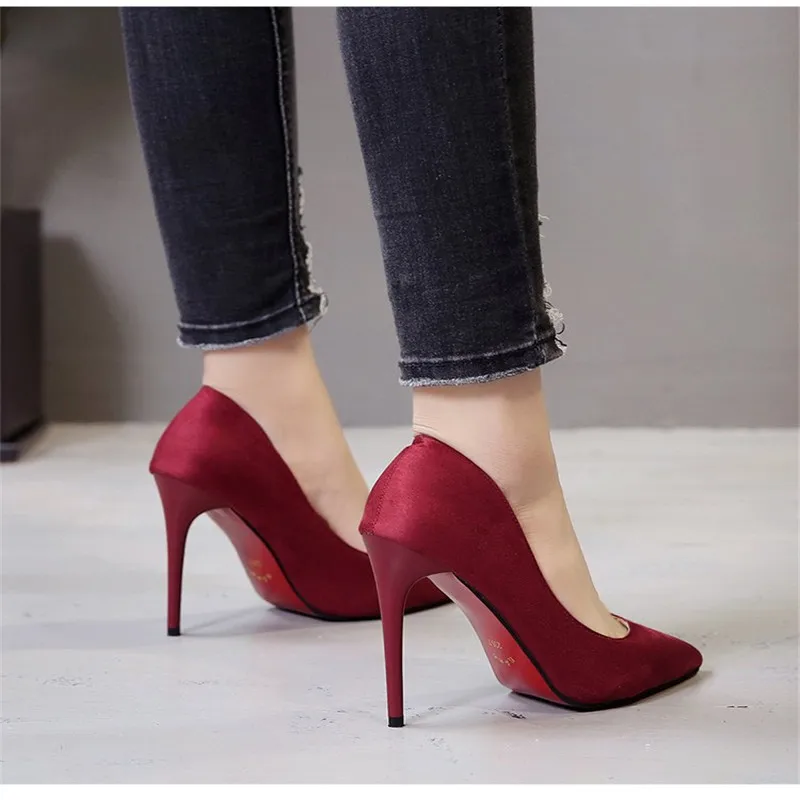 

new women's high heels Europe and the United States shallow mouth pointed sexy high heel single shoes