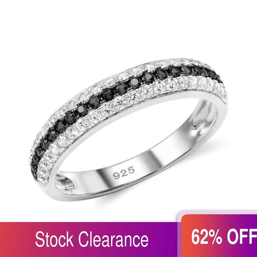 Женское кольцо из серебра 925 пробы с черно-белыми камнями | Украшения и аксессуары