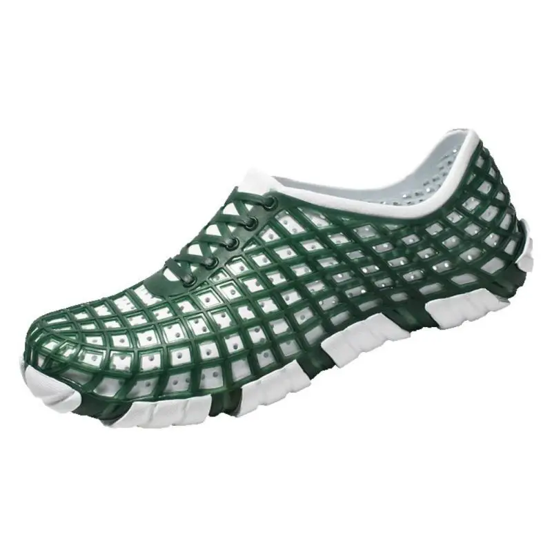 

Comfortable Slip-On Leisure Men Hole Shoes Soft Breathable Anti-slip Lightweight Hollow Outdoor Beach Sandals Seaside Vacation