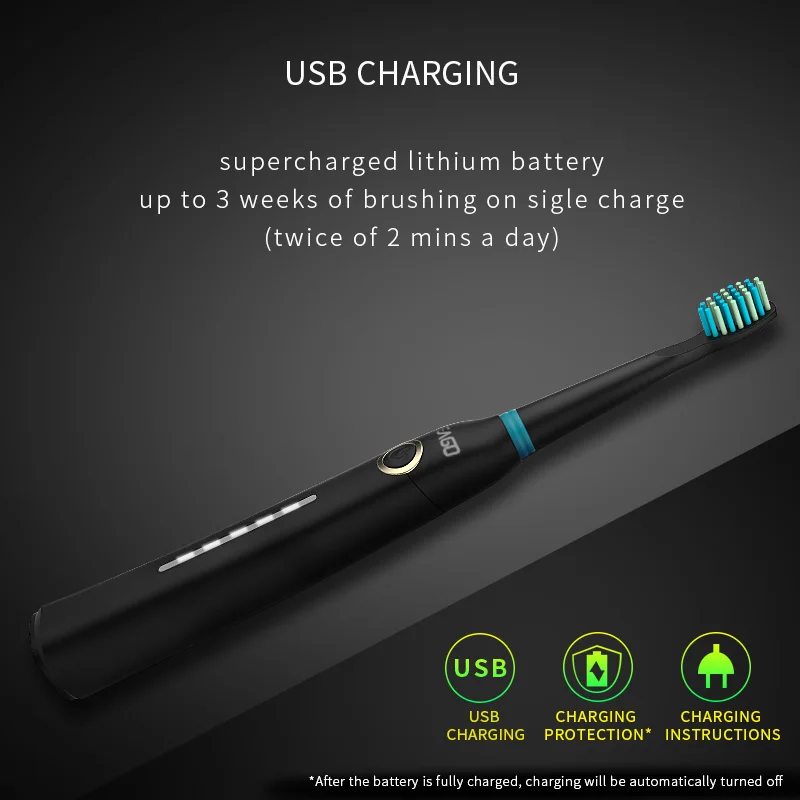 Электрическая зубная щетка Seago перезаряжаемая с USB зарядкой звуковая