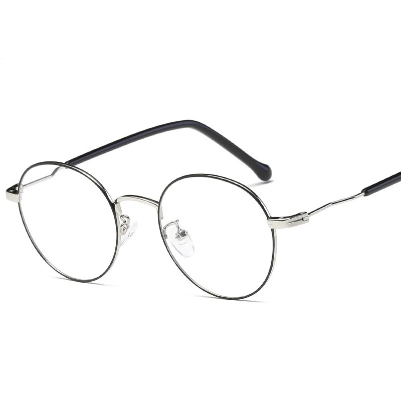New Flat Light Microscope Retro Round Metal Frame Glasses Student Myopic | Аксессуары для одежды
