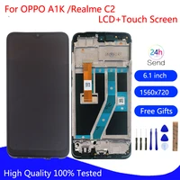 original for oppo a1k cph1923 lcd display screen touch panel digitizer for oppo realme c2 rmx1941 rmx1945 screen lcd with frame