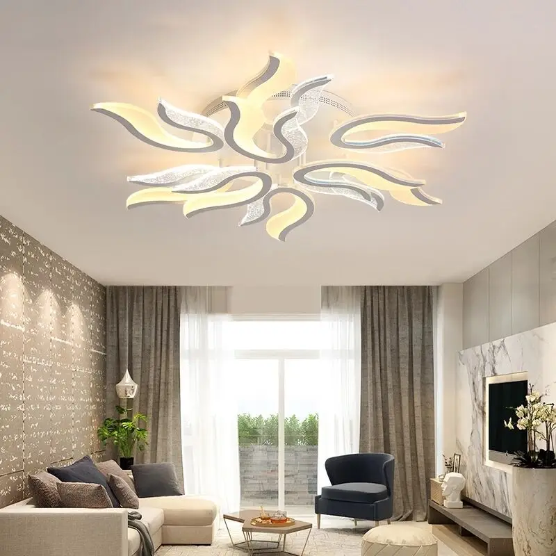 Современная акриловая Потолочная люстра светодиодные светильники белого цвета