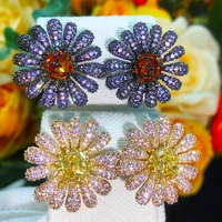 soramoore luxury charm round flowers pendant earrings shiny cute jewelry for women wedding high quality %d1%81%d0%b5%d1%80%d1%8c%d0%b3%d0%b8 2021 %d1%82%d1%80%d0%b5%d0%bd%d0%b4