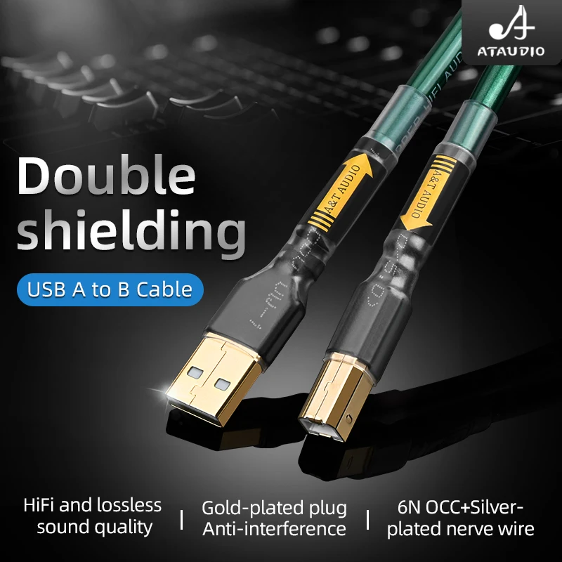Посеребренный Hi-Fi Usb-кабель высокое качество 6N восемь ярких цветов кабель типа DAC