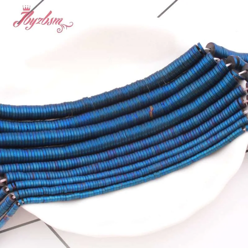 Бусины Из Натурального Гематита голубые Forst Рондель каменные бусины стандартное