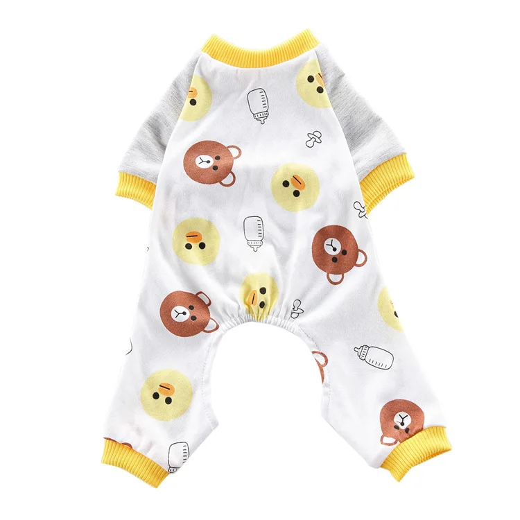 Пижама в полоску для собак комбинезон ног маленьких и средних одежда сна щенков