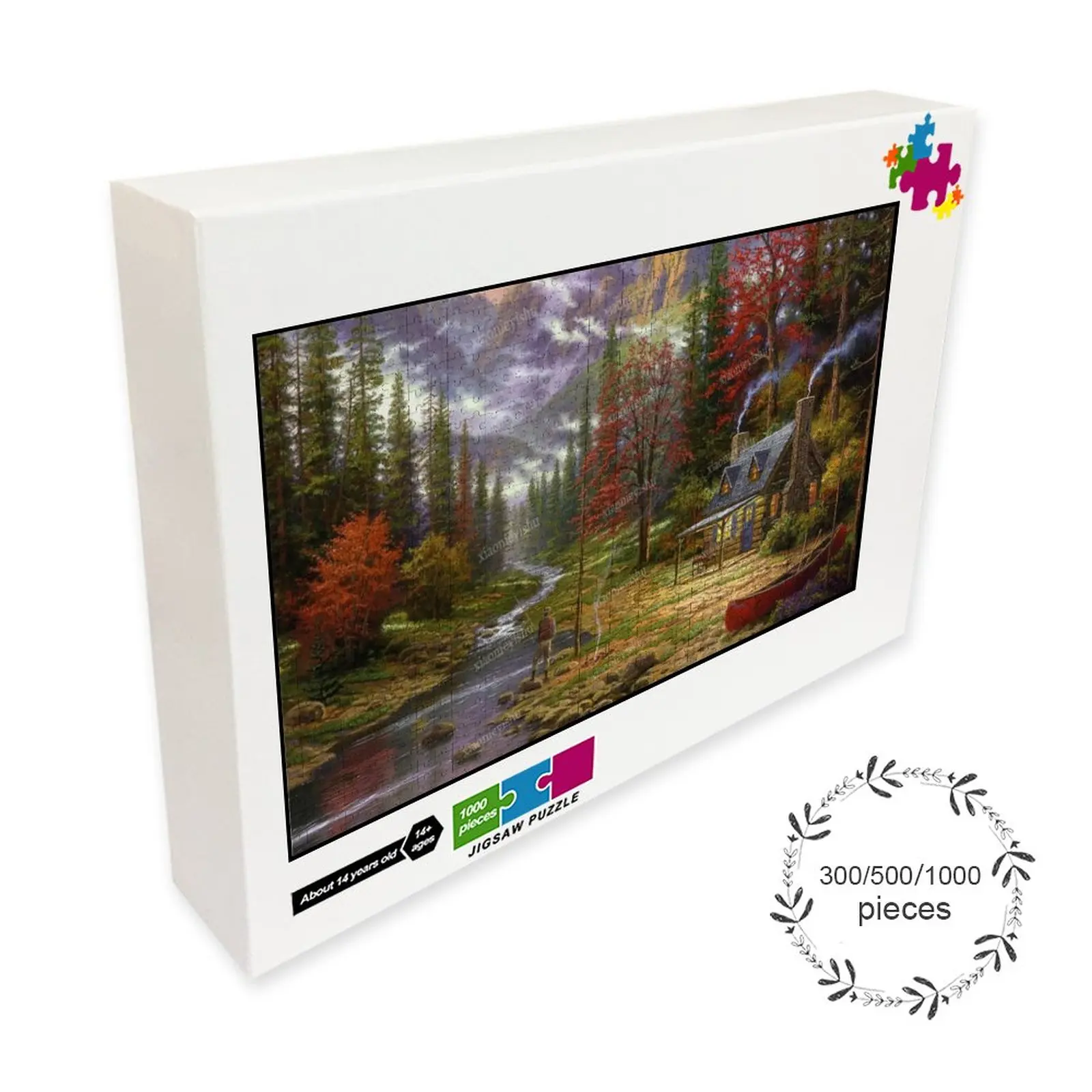 

House Wooden Puzzle 300 500 1000 Pieces Puzzle Family Game Gift Toy Comics Challenging Wall Decoration