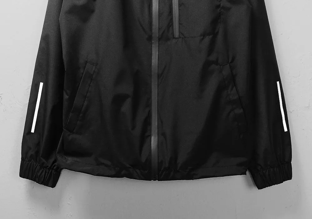 

Men spring autumn fashion thin black bomber jacket casual windbreaker mens hip hop punk hooded jackets and coats