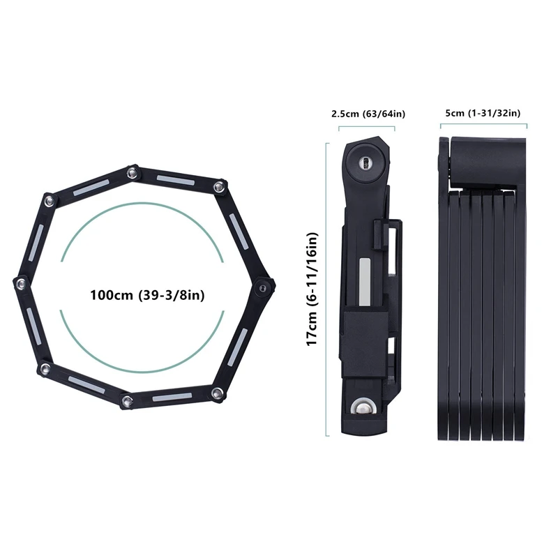

Heavy Duty Folding Bicycle Lock Cycling Bracket Compact Safety Bike Lock MTB Road Bike Security Anti-Theft Steel Lock