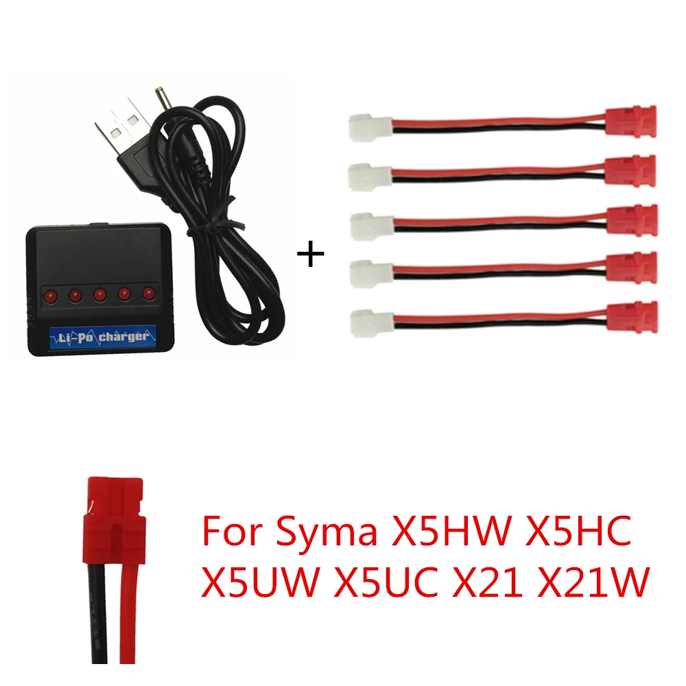 Зарядное устройство для квадрокоптера E010 H31 Hubsan X4 Syma X5SW X5C X5HW X5UW/UDI 5 в 1 3 7 в|Детали и