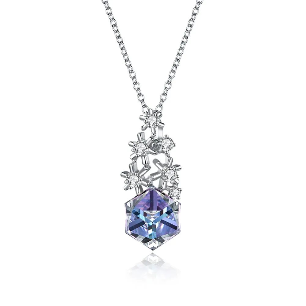 

GE456 Glitter Colorful Zirconia Stone Pendent Necklace for women Engagement Wedding