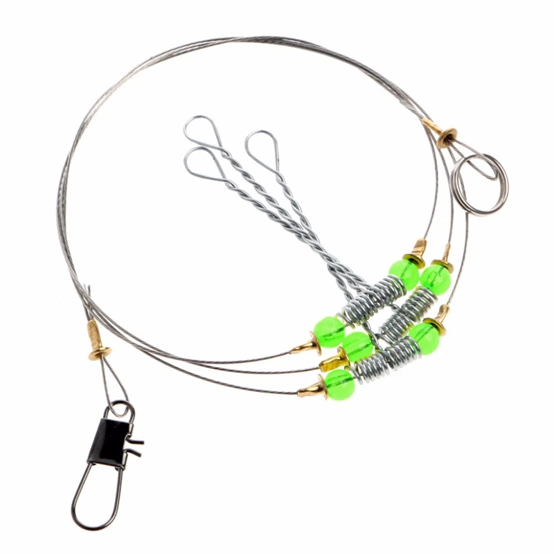 5Pcs Fishing Hooks Anti-Winding Swivel String Sea Hook Steel Rigs Wire Leader Fish Hooks(3 Wires) | Спорт и развлечения