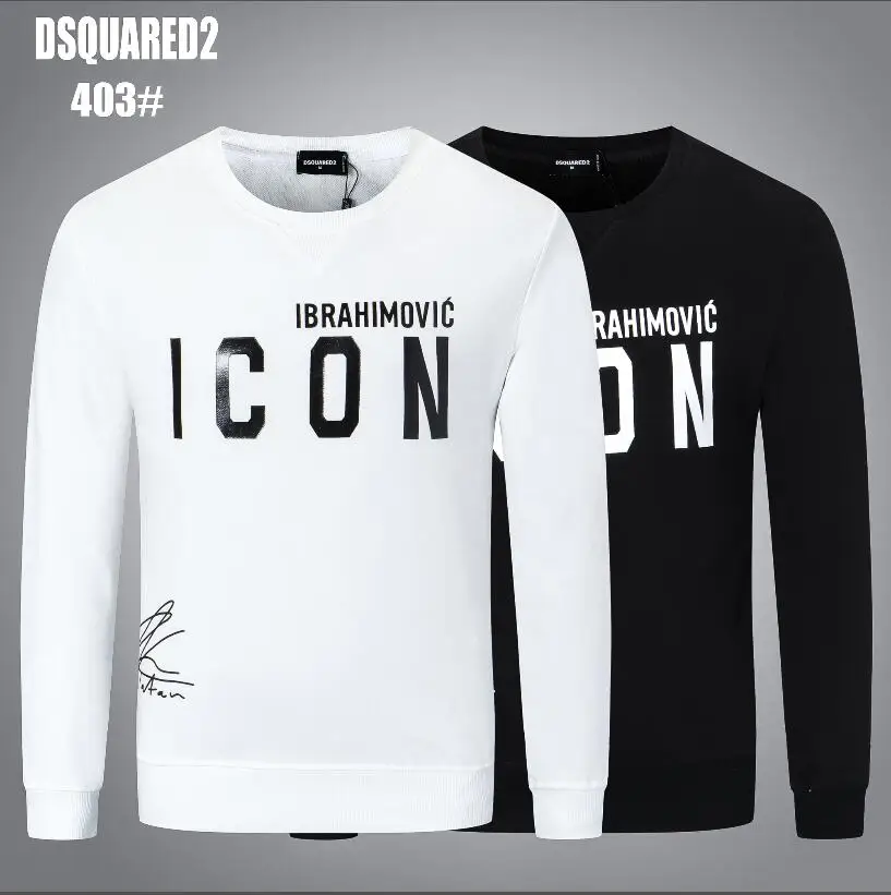 

Dsquared2 Size M-XXXL Dsquared2 Bright Black White Large LOGO Front Casual-403
