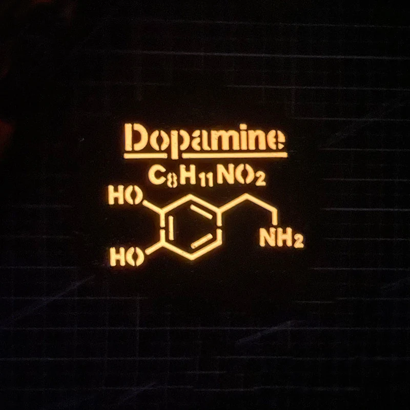 Допамин HO NH2 светящаяся молекула нашивка из нейлона серотонин кофеин химические