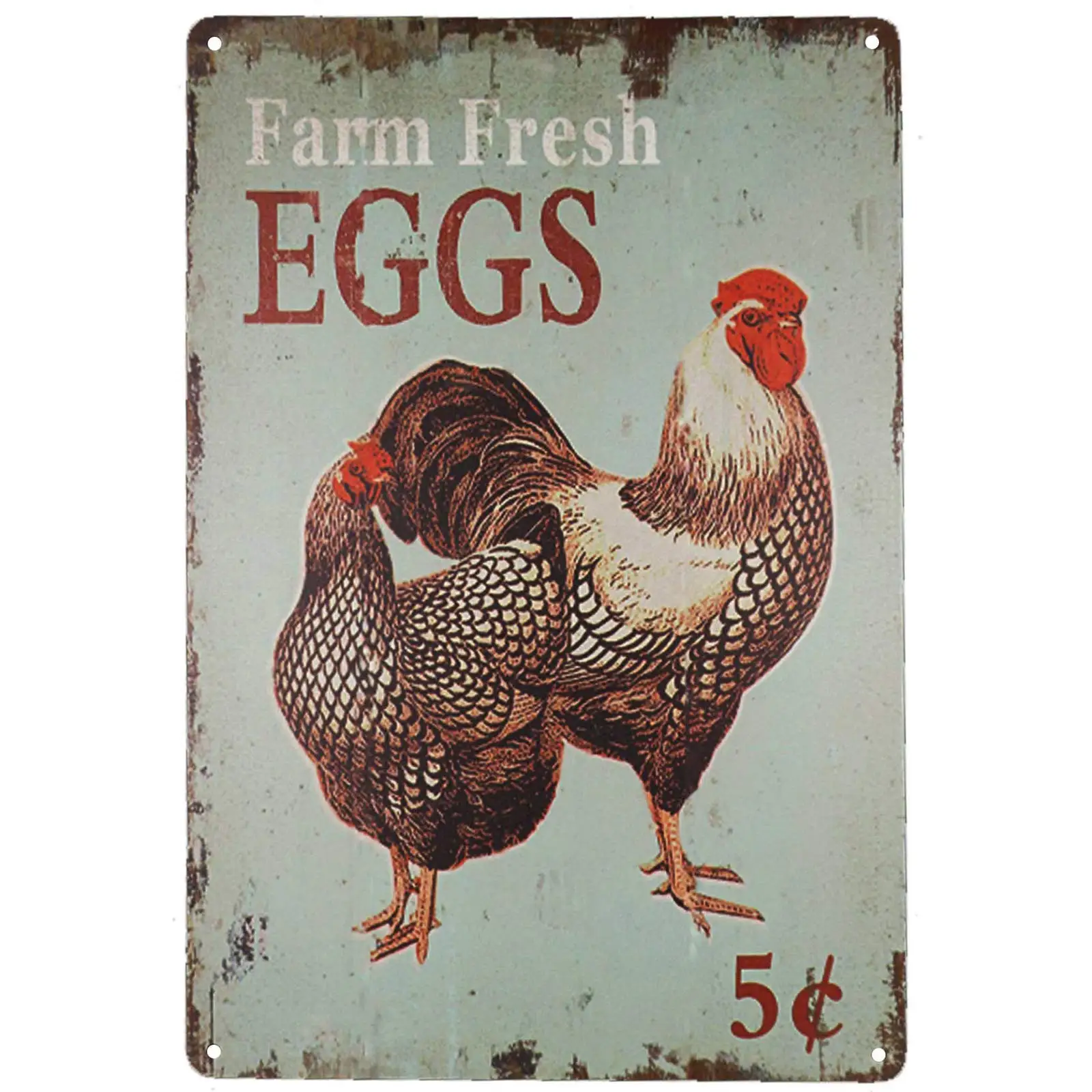 

Farm Fresh Eggs Vintage Tin Sign Farmhouse Home Wall Decor Signs Metal Bar Country Home Bedroom Creative Wall Restaurant Hang