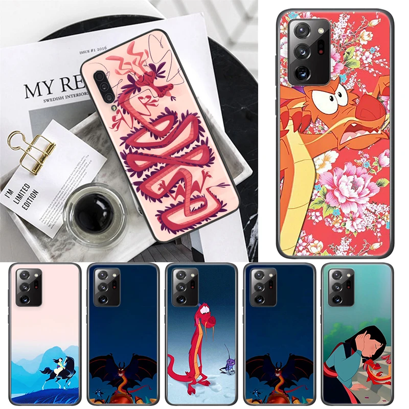 

For Samsung Galaxy A72 A52 A42 A32 Lite A22 A13 A12 5G A03S A02S A02 Phone Case Anime cartoon Mulan Black Soft TPU Cover