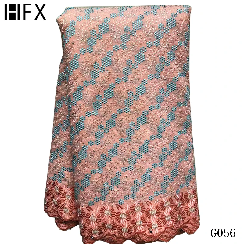 HFX африканская кружевная ткань швейцарское кружево хлопок сухая высокое