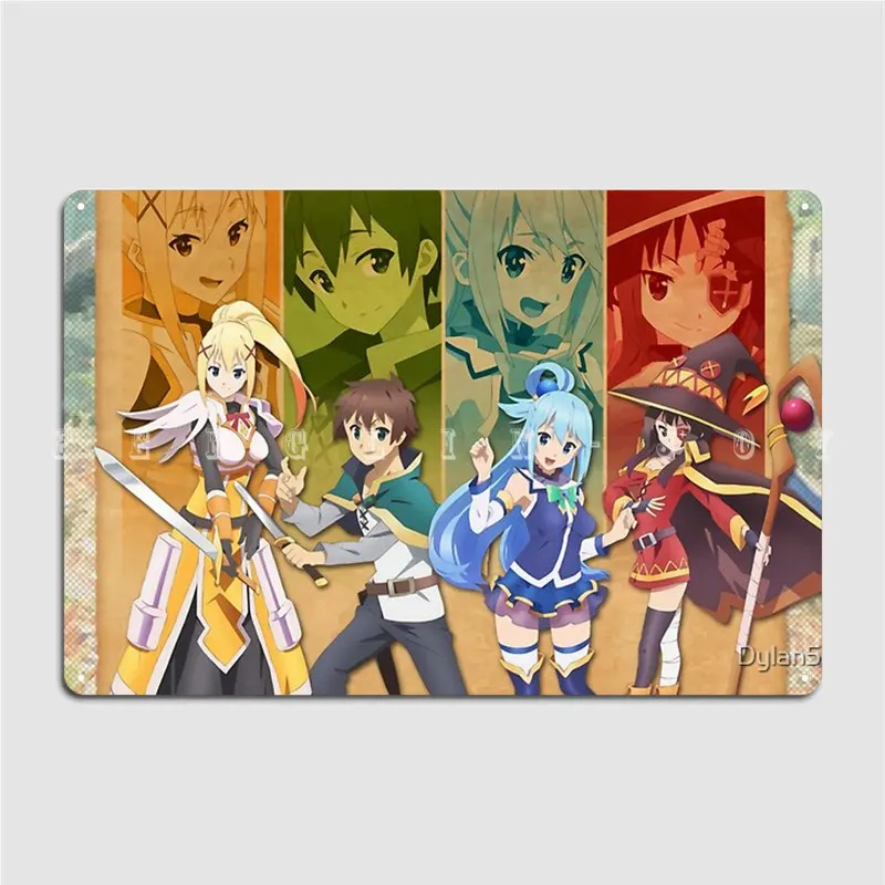 

Konosuba 2 металлический плакат, Постер клуба, дома, бара, пещера, Забавный Настенный декор, жестяные плакаты