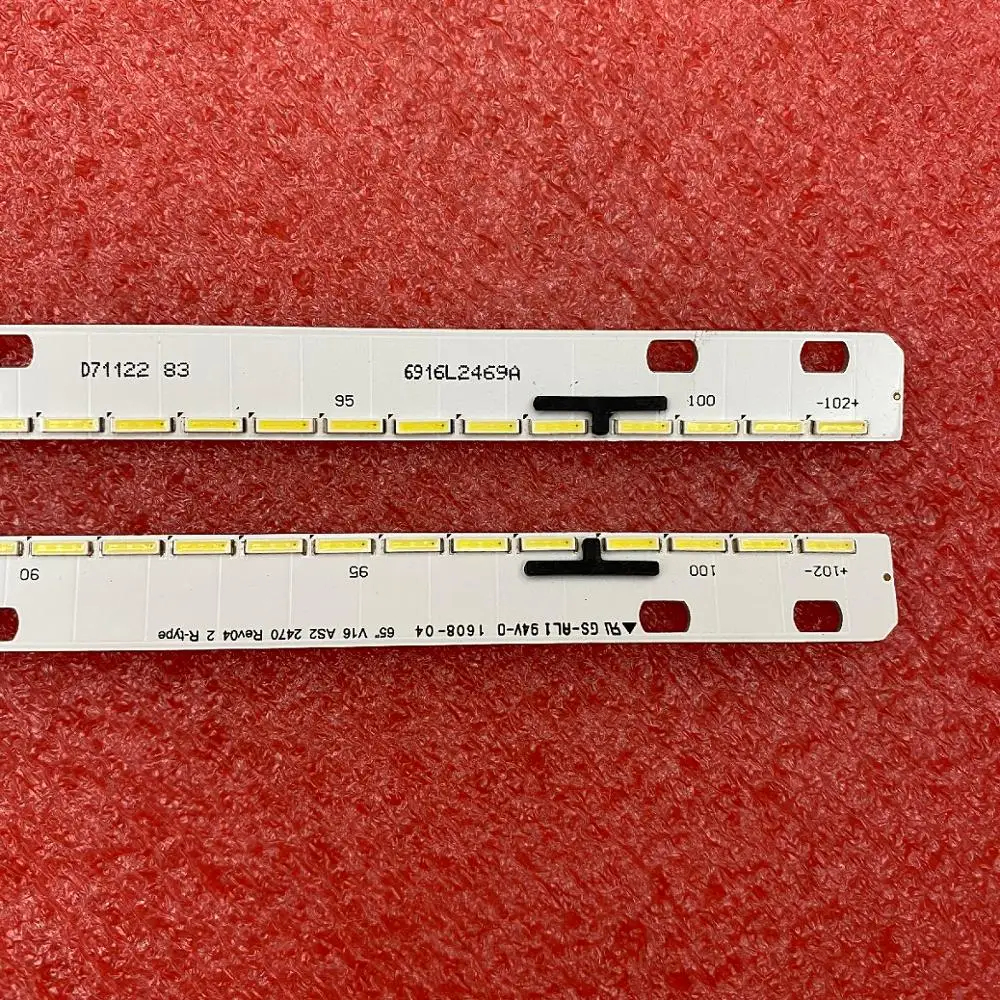 

New 2 PCS/set 102LED 715mm LED backlight strip for LG 65inch TV 65 V16 AS2 2469 L 2470 R 6916L2469A 6916L2470A