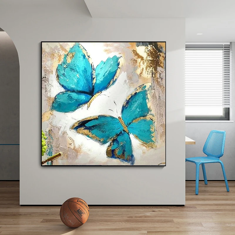 

Настенные картины с абстрактными цветами и синими фотографиями для гостиной и украшения дома