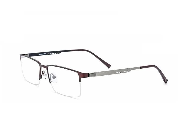 

YPAY Metal Glasses Frame Men's Square Myopia Glasses Frame 2021 New Semi-Optical Screwless Korean Glasses AA12