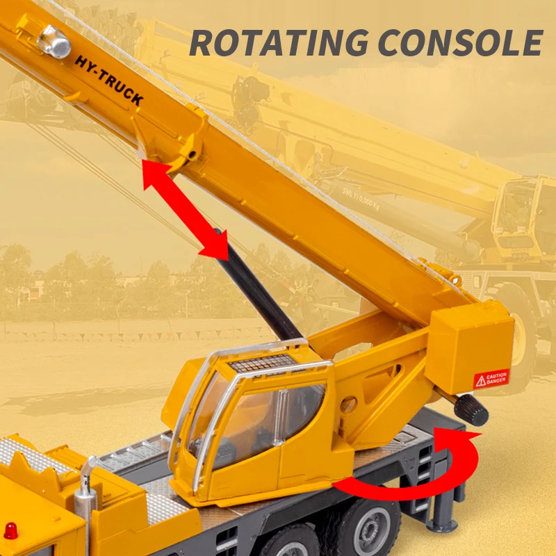 

HOBEKARS 1:50 Model Car Simulation Crane Children Diecast Toy Vehicles Alloy Metal Car Body For Kids Boys Truck Gifts Collection