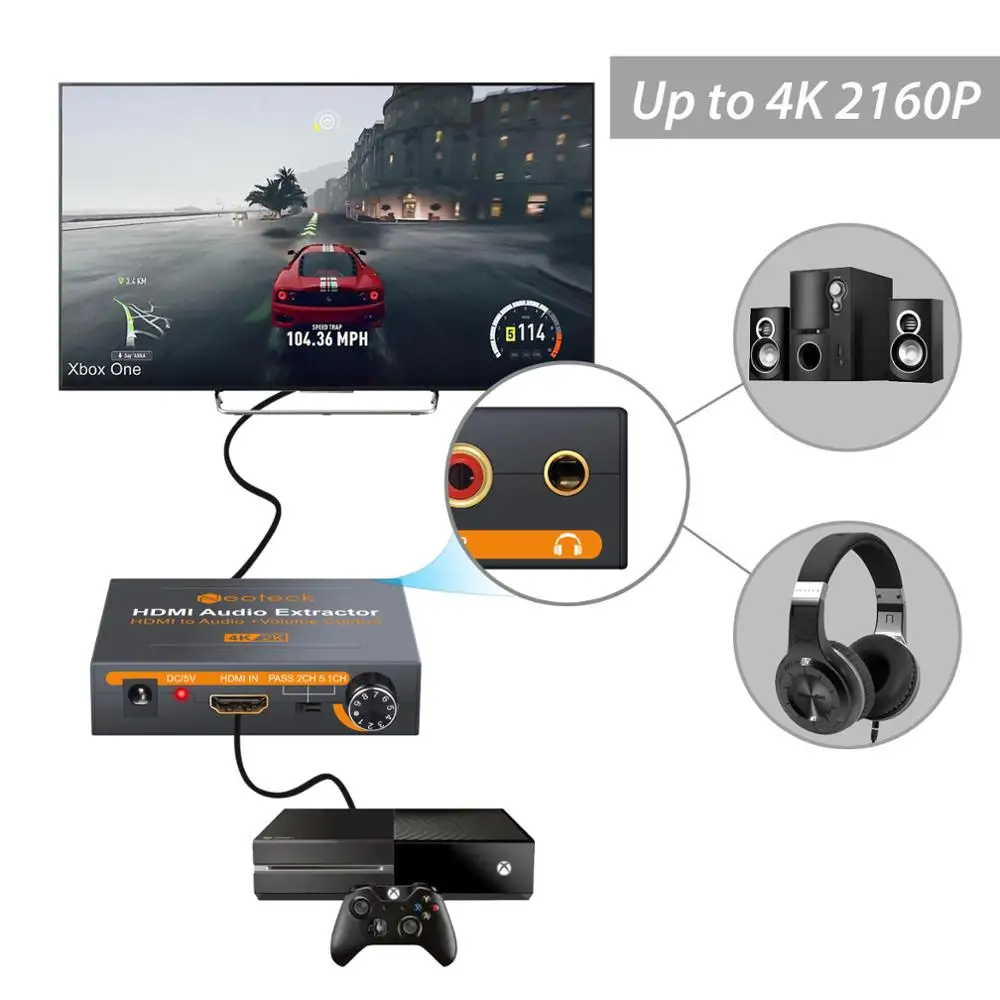 Аудиоэкстрактор Prozor HDMI 3 5 мм поддержка 4K x 2K с регулятором громкости DAC - купить по