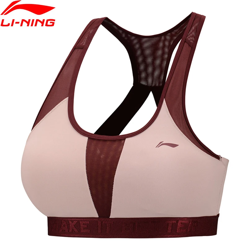 Женские спортивные бюстгальтеры для бега Li-Ning облегающие топы из нейлона и