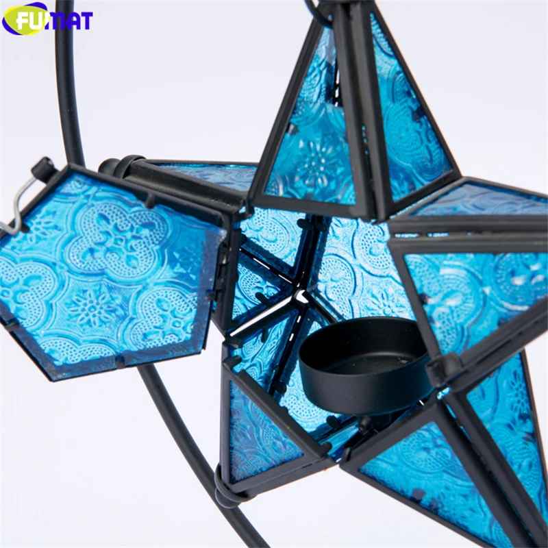 Цветной подсвечник FUMAT со звездами металлическая настольная лампа настольное