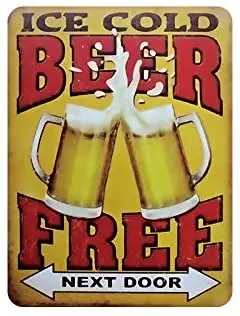 

Retro Sign Ice Cold Beer Free Vintage Metal Tin Sign -Home Decor Bar Man Cave Garage Decor Restaurant Decor Room Decor Retro