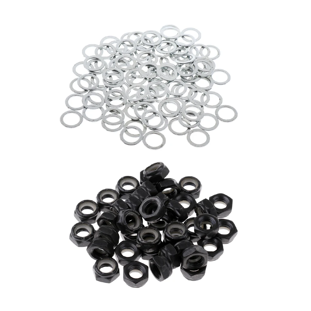 

140pcs Skateboard Wheel Axle Mounting Screw Nuts + Washers Rings Set