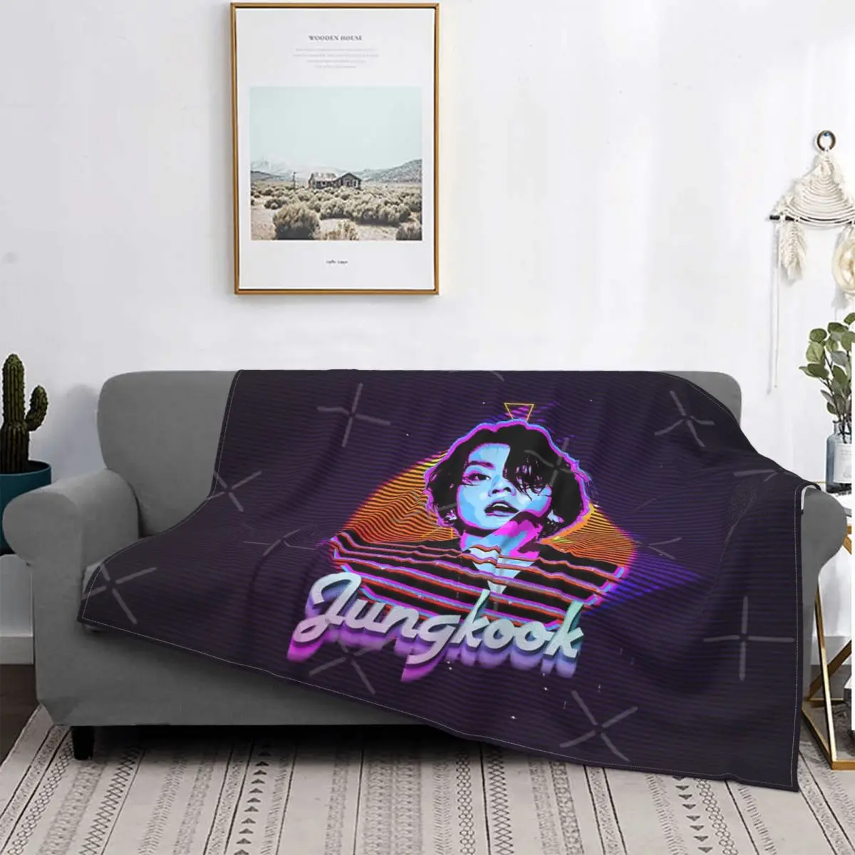

Jungkook Retro Blanket Bedspread Plaid Mattress Drop Table Runners