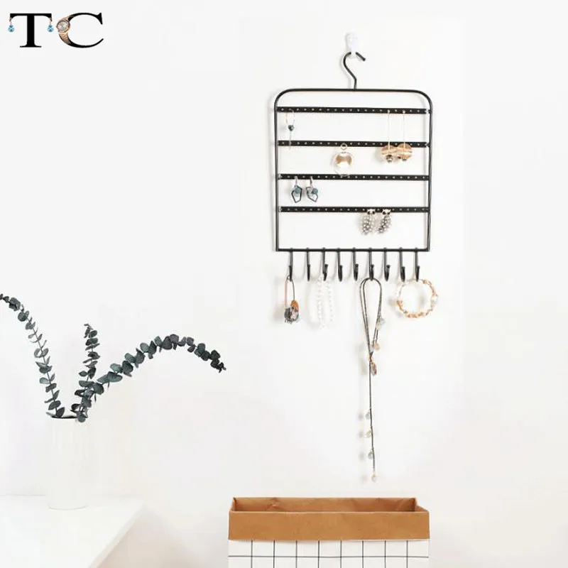 Металлическая настенная подставка с 80 отверстиями для демонстрации сережек