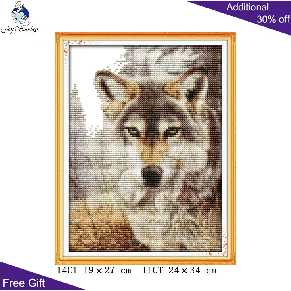 Набор для вышивки крестиком Joy Sunday Wolf Brother Kiss Spirit D368 D420 D519(2) D780(3) Домашний декор с