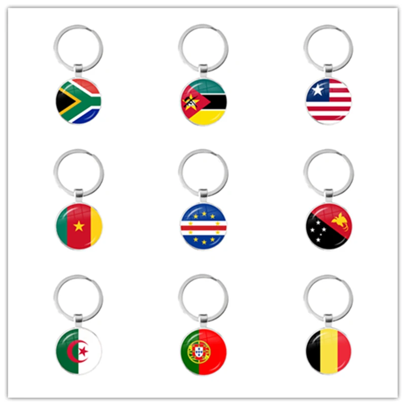 

South Africa,Mozambique,Liberia,Cameroon,Cape Verde,Papua New Guinea,Algeria,Belgium,Portugal National Flag Keychains For Gift