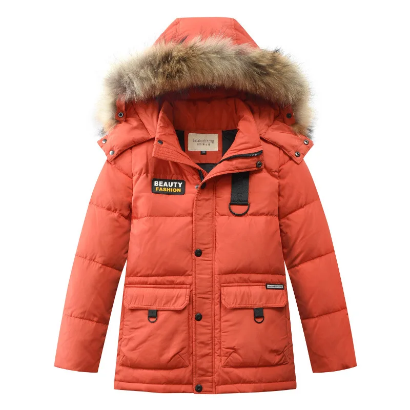 

4-14 Years Teenagers Coat Kids Boy Parka Snowsuit Russian Winter Down Jacket For Boys Hooded Thicken Warm Boys Outerwear