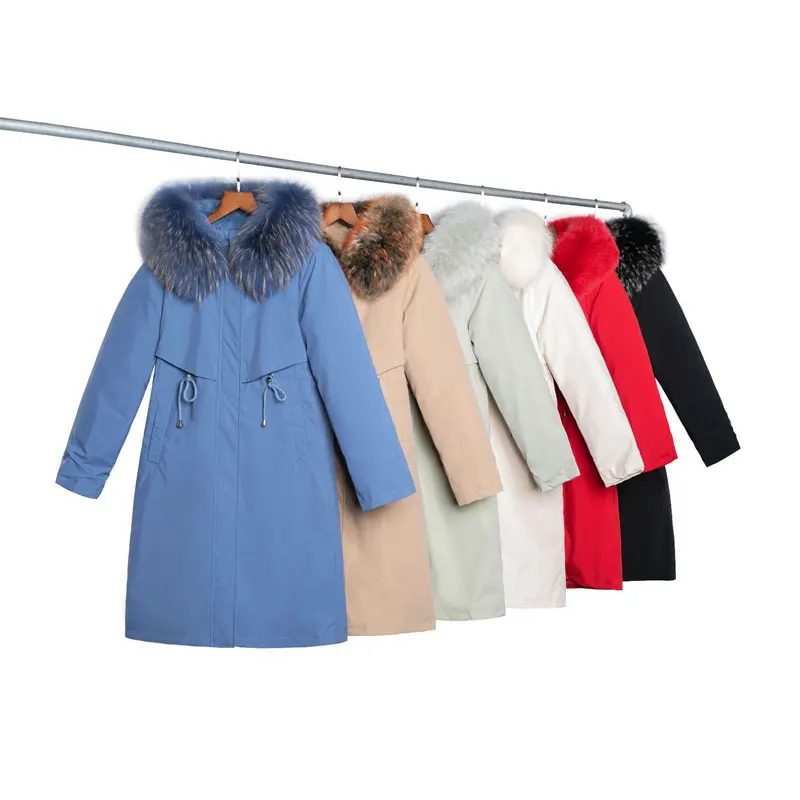 

Women Long Winter Jacket Hooded Fur Collar Windproof BIO Down Coat Oversize Cotton padded Parkas Casaco Feminino