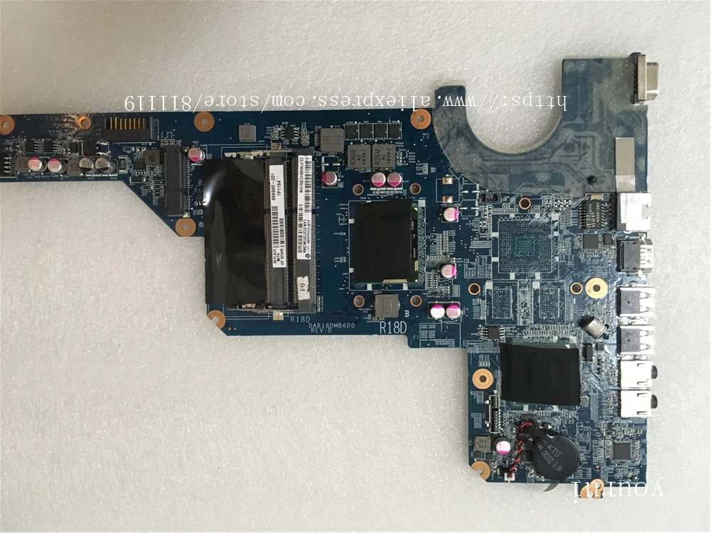 

Оригинальная материнская плата yourui для ноутбука HP pavilion G4 G6 G7, 655990-001, DAR18DMB6D0 с процессором i3-370m, DDR3, протестирована, ОК