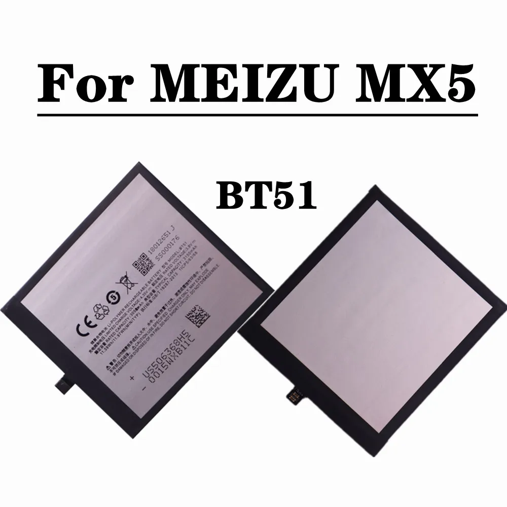 

BT51 Battery 3150mAh For MEIZU MX5 M575M M575U Phone Battery High Quality Smartphone Replacement Batteries