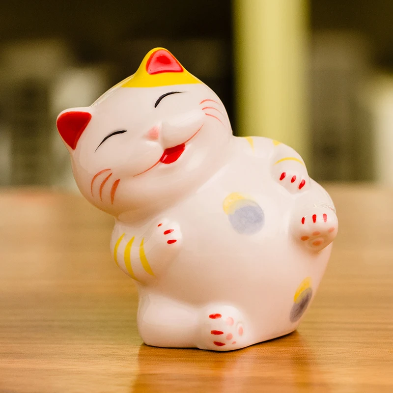 Мини Maneki Neko керамический счастливый кот домашний декор талисман украшения