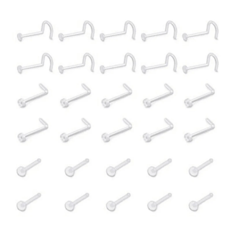 20 шт. женские прозрачные кольца для носа|Украшения тела| |