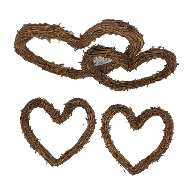 Ротанговая гирлянда в форме сердца Висячие венки из ротанга сделай сам